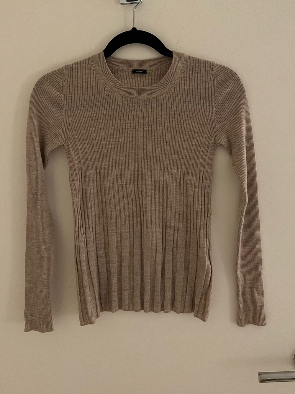 Joseph Tan Merino Wool Ribbed Crewneck Sweater [Size XS]